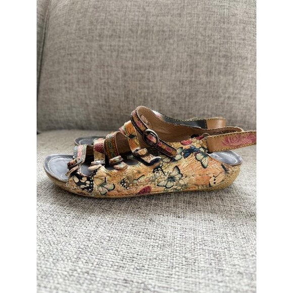L'ARTISTE Spring Step Butterflies Leather Sandals EU 36 US 5.5-6 Eclectic Artsy - Picture 1 of 12